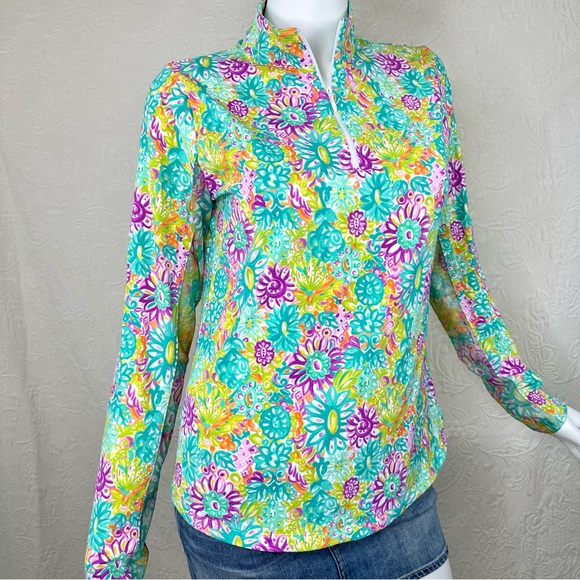 IBKÜL Lilli Mock Neck Long Sleeve UPF 50+ Cooling Quarter Zip Sun Shirt - Picture 11 of 16